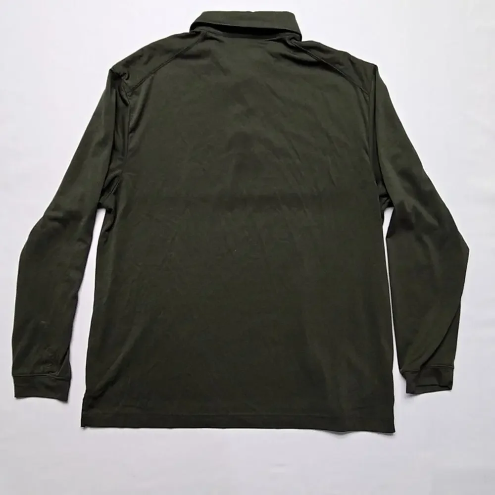 PGA Tour Shirt Long Sleeve Polo Striped Dark Green Mens Large Golf Top - Picture 6 of 8